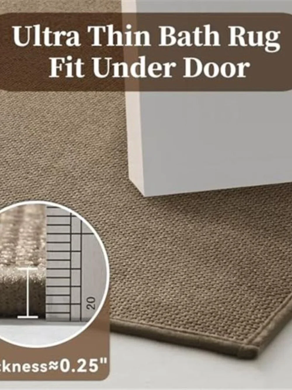 Thin Bath Mat Non Slip Quick Dry Absorbent Bathroom Rug Washable